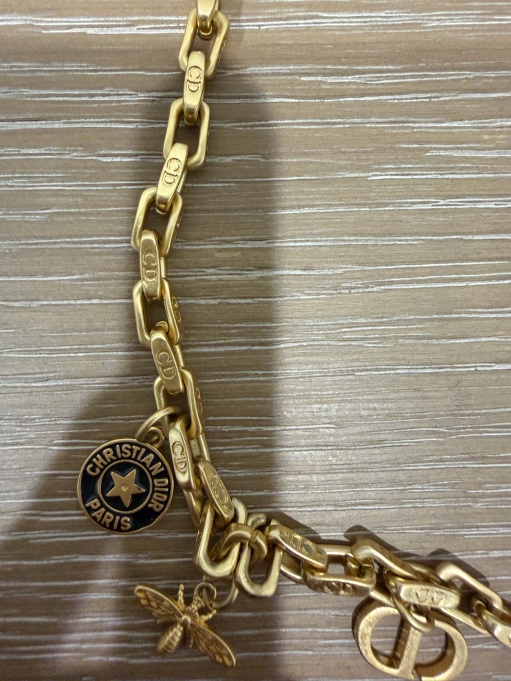 Dior Gold-tone Charm Link Necklace with Mixed Pendants - Picture 3 of 3